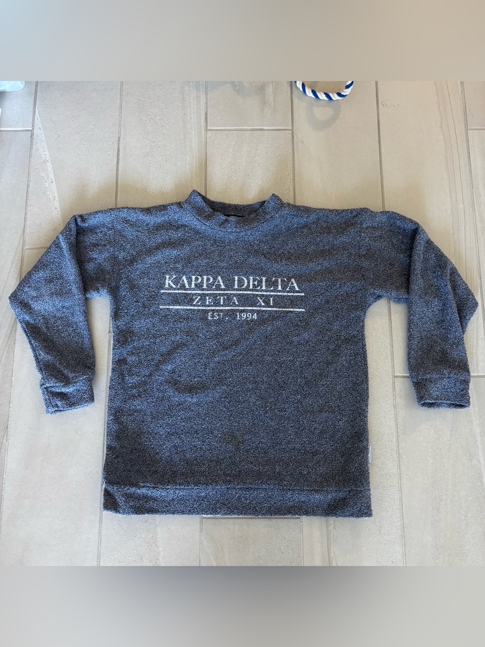 Kappa Delta Zeta Xi Heather Gray Crewneck Sweatshirt